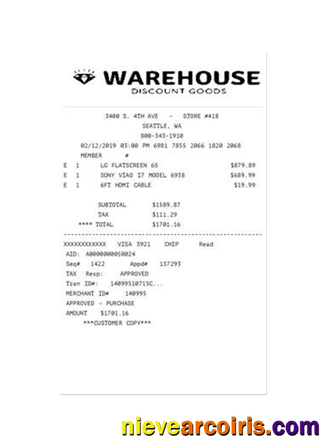 WAREHOUSE receipt